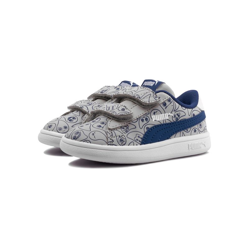 Tenis-Puma-Smash-v2-Monster-Family-TD-Infantil-Cinza-5