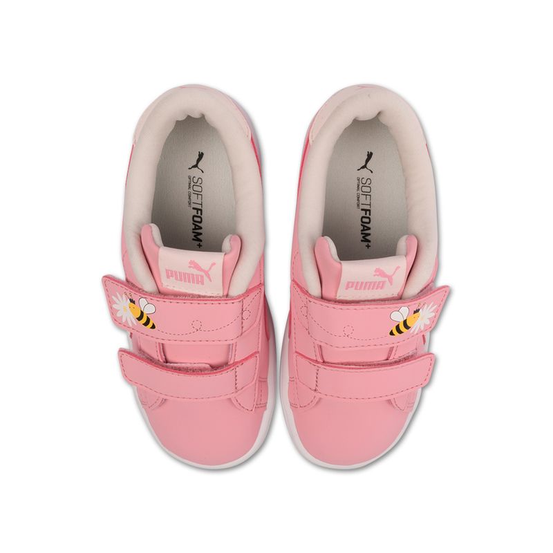 Tenis-Puma-Smash-V2-Bees-Td-Infantil-Rosa-4