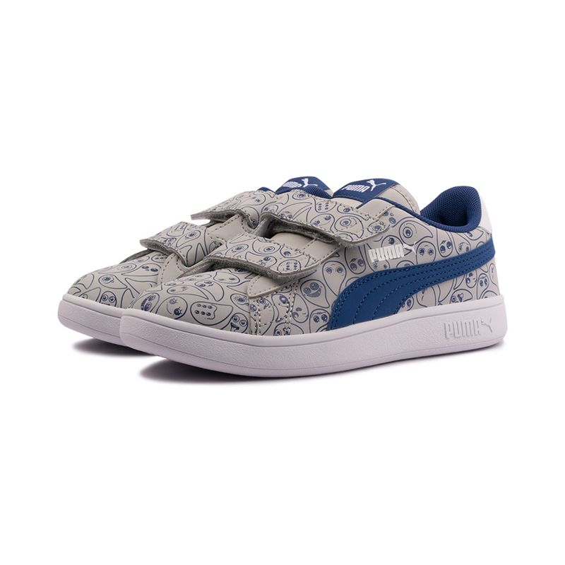 Tenis-Puma-Smash-v2-Monster-Family-PS-Infantil-Cinza-5