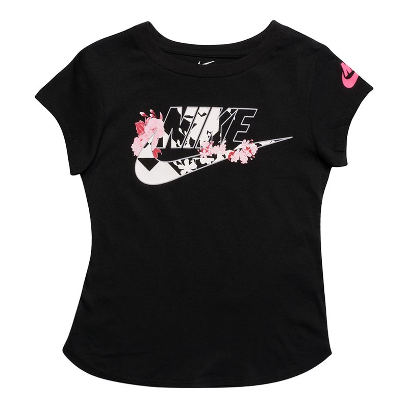 Camiseta-Nike-Floral-Futura-Infantil-Preta