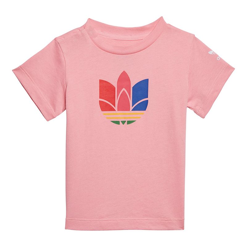 Camiseta-adidas-3D-Trefoil-Infantil-Rosa