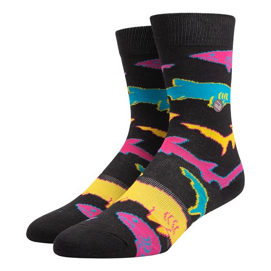 Meia Lupo Neon Sharks Cano Longo Infantil