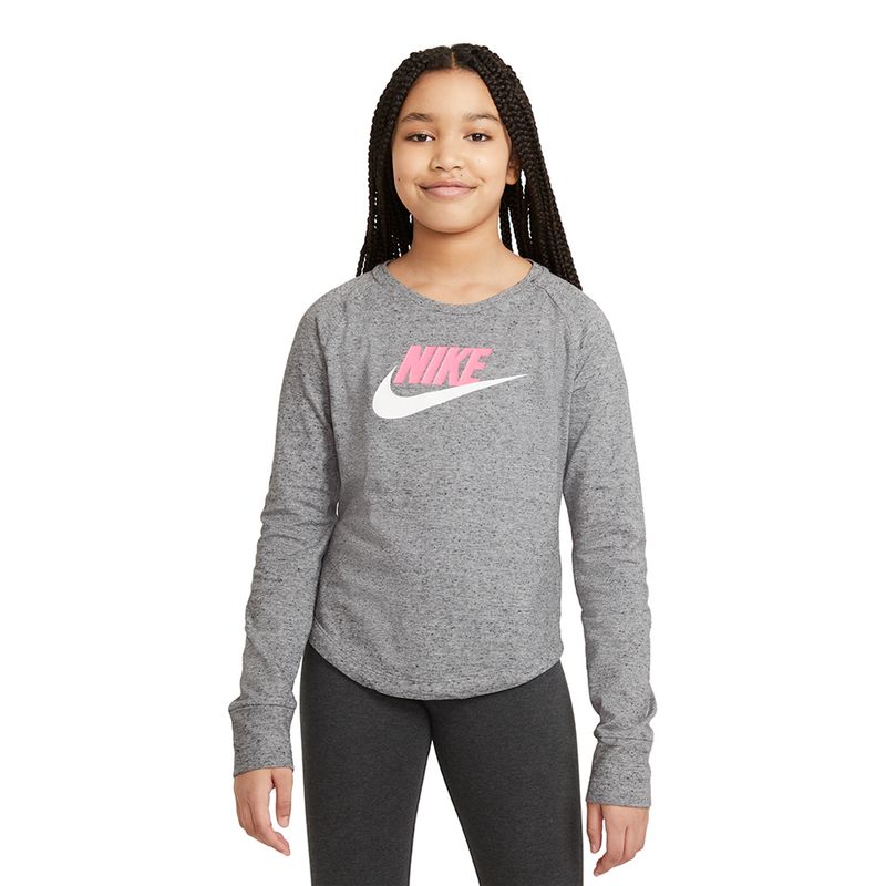 Camiseta-Nike-Infantil-Cinza