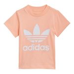 Camiseta-adidas-Originals-Trefoil-Infantil-Salmao