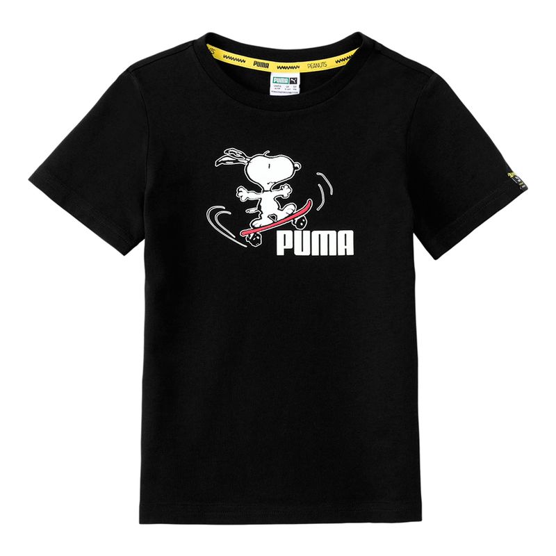 Camiseta-Puma-X-Peanuts-Infantil-Preta