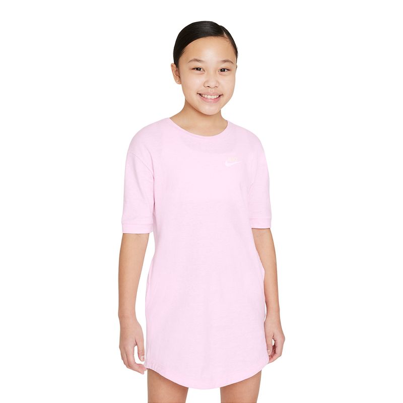 Vestido-Nike-Sportswear-Jersey-Infantil-Rosa