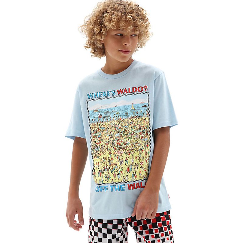 Camiseta-Vans-X-Where-s-Waldo-Infantil-Azul