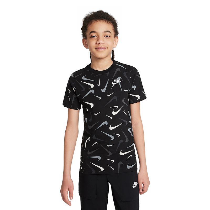 Camiseta-Nike-Swoosh-Infantil-Preta