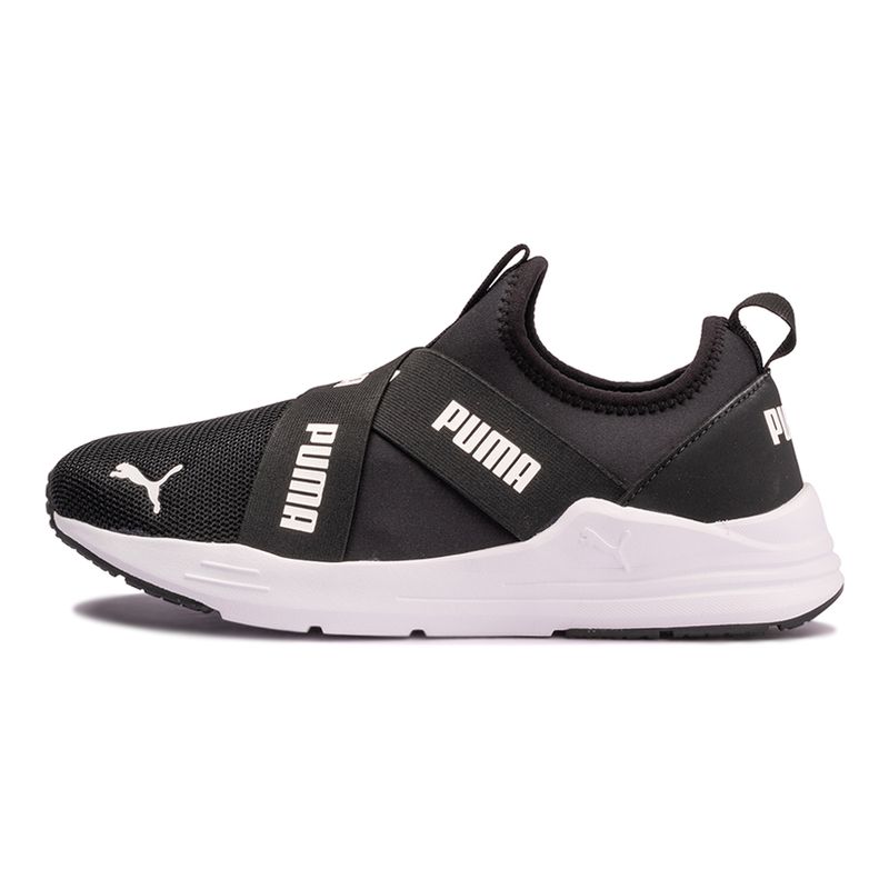 Tenis-Puma-Wired-Run-Slip-On-GS-BDP-Infantil-Preto