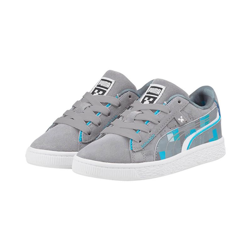 Tenis-Puma-Suede-Minecraft-PS-Infantil-Cinza-5