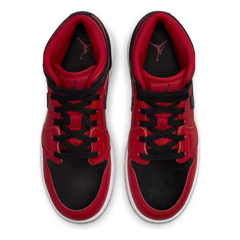 Tenis-Air-Jordan-1-MID-GS-Infantil-Vermelho-4