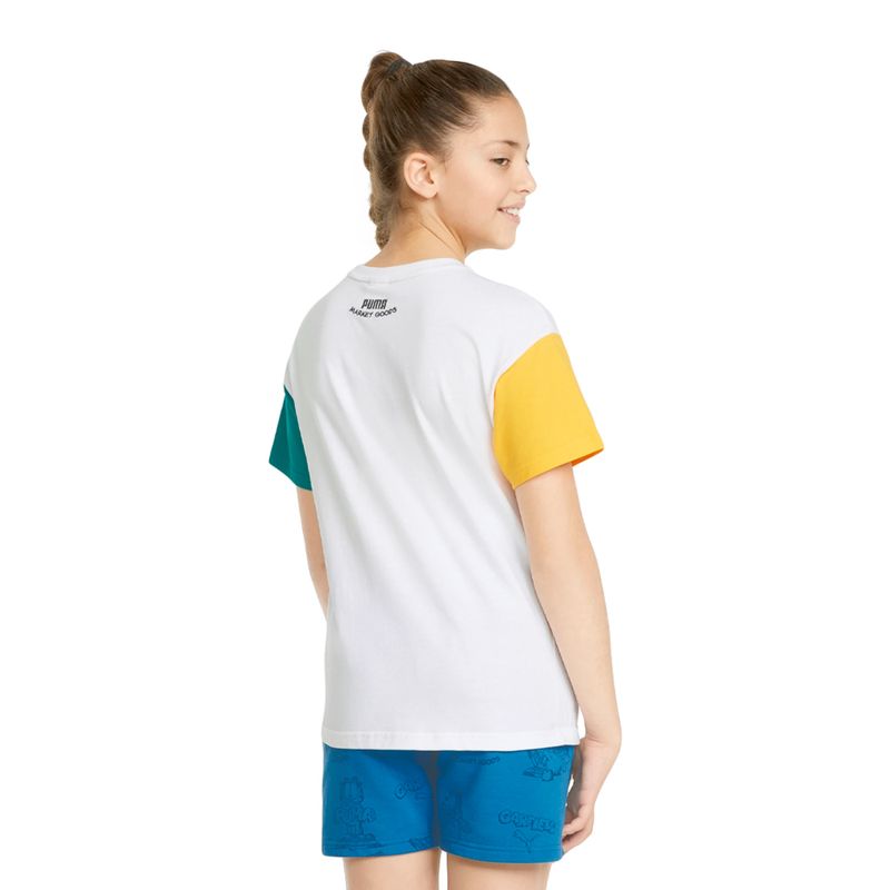 Camiseta-Puma-x-Garfield-Color-Block-Infantil-Branca-2