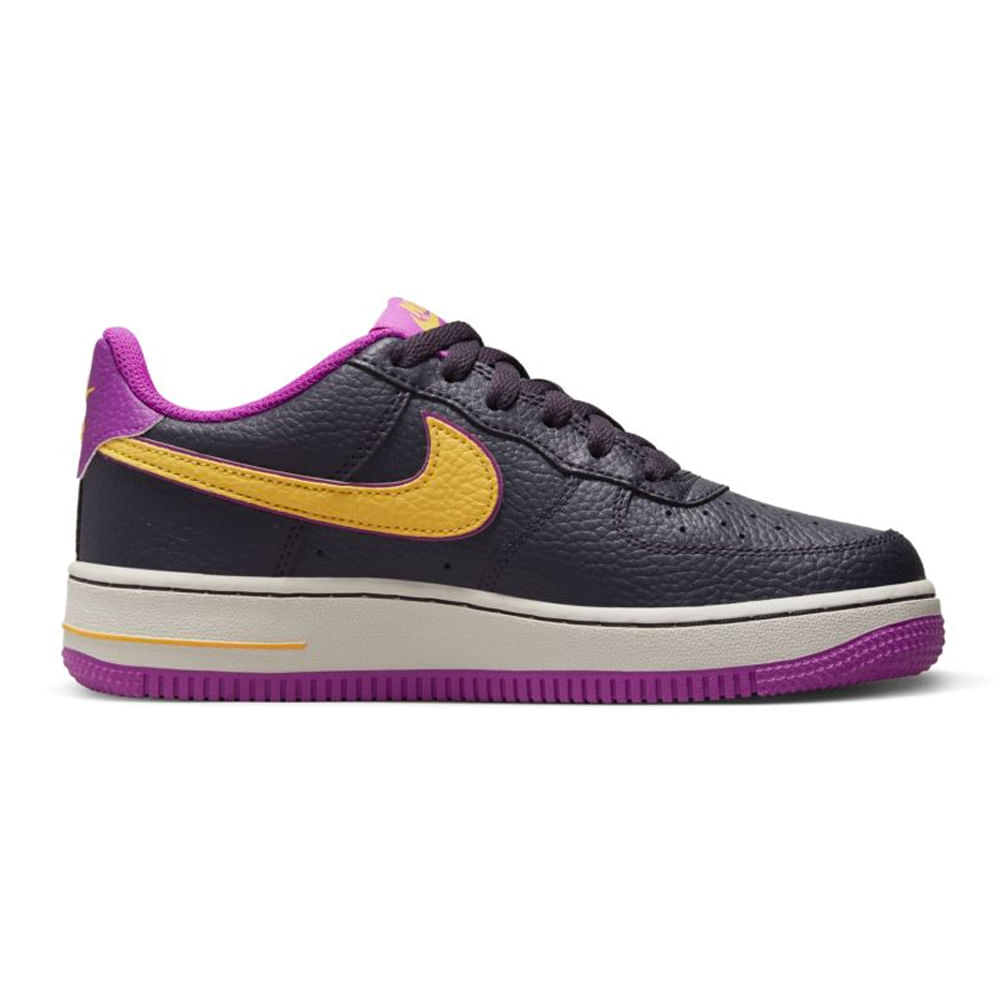 purple and yellow air force ones