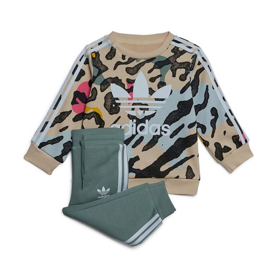 Conjunto adidas Animal Print Manga Longa Infantil
