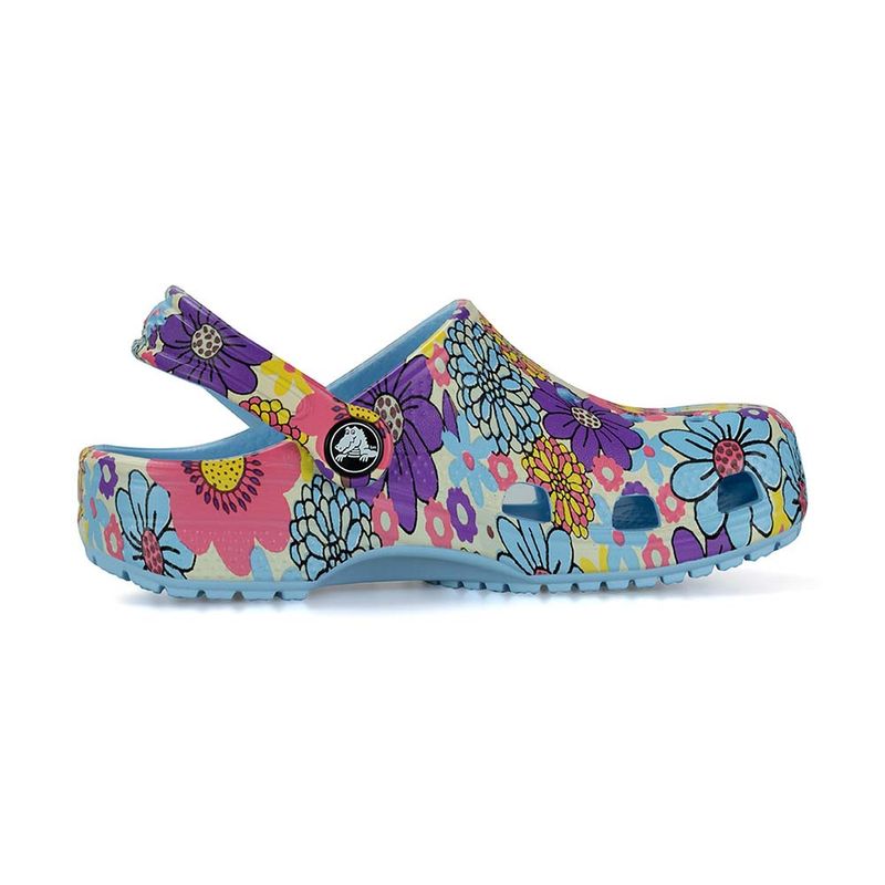 Sandalia-Crocs-Classic-Retro-Floral-Clog-K-GS-Infantil