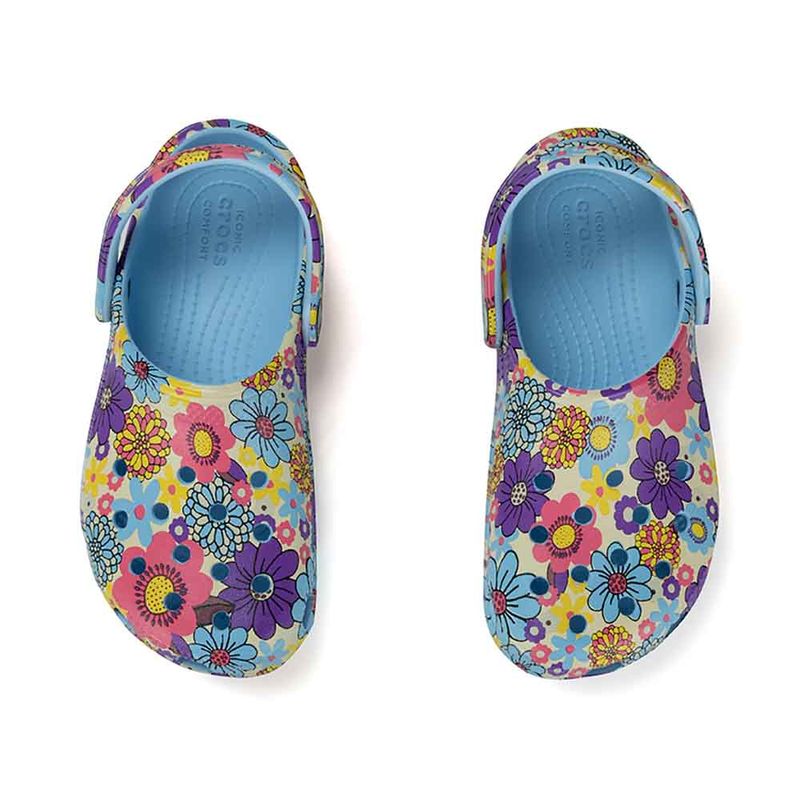 Sandalia-Crocs-Classic-Retro-Floral-Clog-K-GS-Infantil