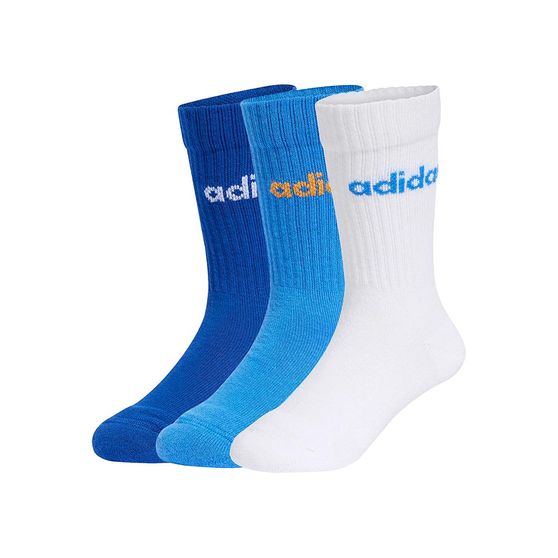 Meia adidas Linear Crew 3 Pares Infantil