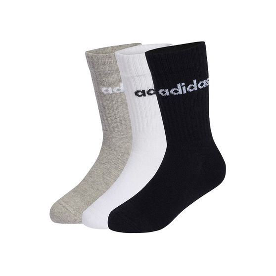 Meia adidas Linear Crew 3 Pares Infantil